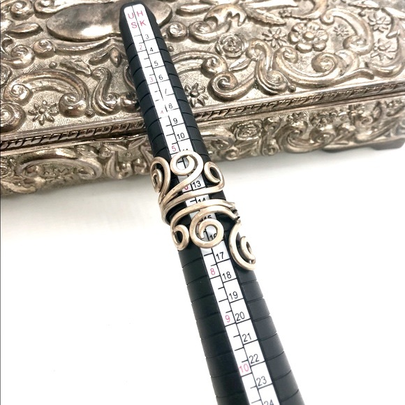 Vintage Silver Bypass 925 Scroll Ring - Picture 3 of 9